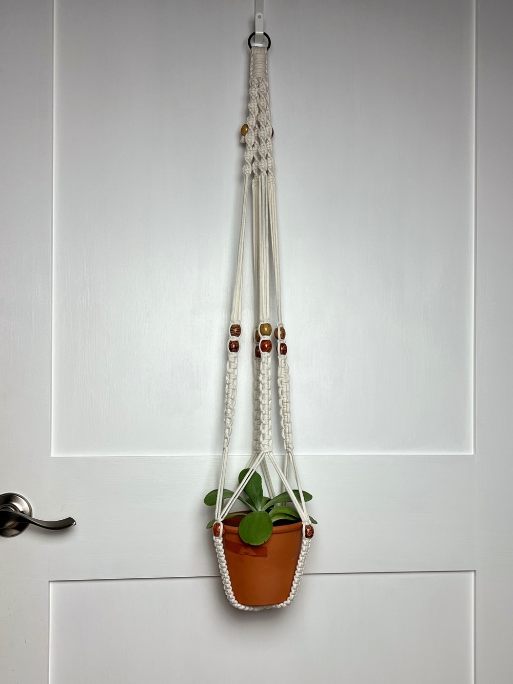 BOHO Macrame Plant Hangers w/ Beads Set Of 3 34”, 64”, 69” Plant Lover Gift